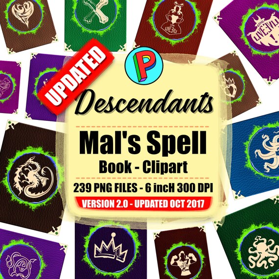 Descendants 2 Mal's Spell Book Cover Clipart UPDATED