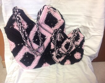 Mommy and me granny square market bag