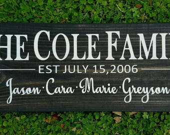 Family sign, family name sign, Family established sign, custom family sign, wood sign, wood wall art, custom wood sign, custom sign, sign