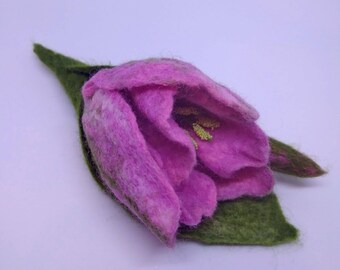 Brooch Tulip rose Handmade
