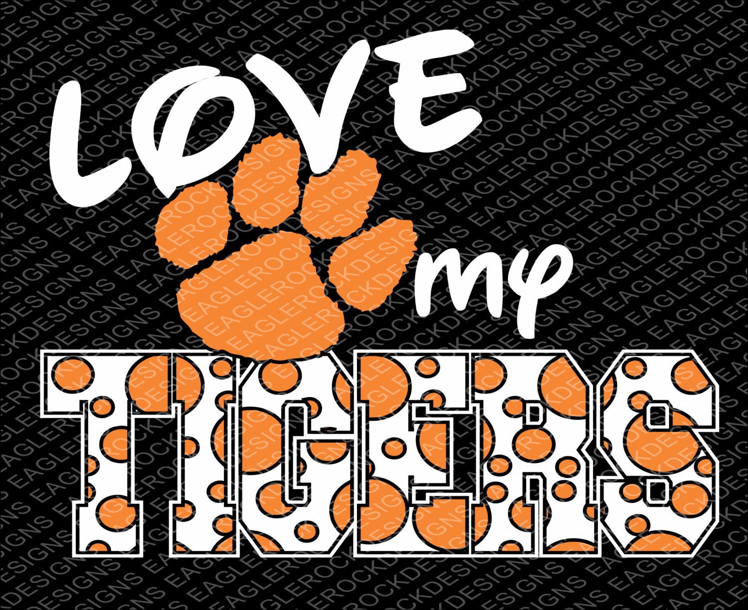 Download Love My Tigers SVG DXF EPS Cut File for Cameo and Cricut