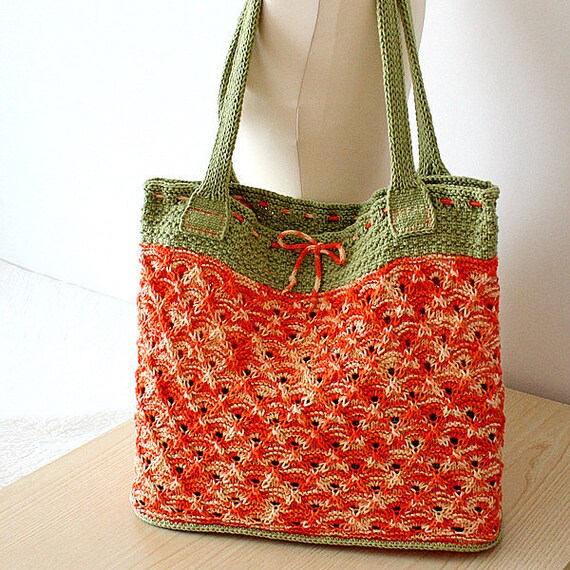 Knitting Pattern pdf file Bright Summer/Tote Bag Double