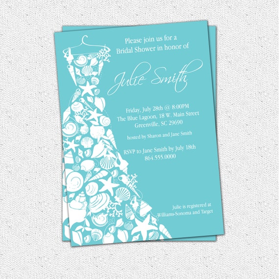 Printable Seashell Wedding Invitations 6