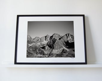 Andorra Mountain Range Print (B&W)