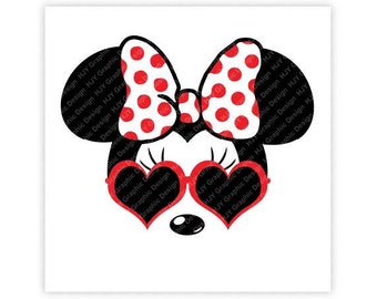 Disney, Minnie Mouse, Sunglasses, Icon Mickey Mouse Head, Mouse Ears, Digital, Download, TShirt, Cut File, SVG, Iron on, Transfer