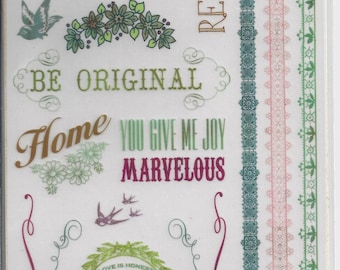 K & Company ~ Classic K Margo Ornaments and Words Rub-ons ~NIP