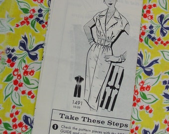 Vintage Pattern c.1960's Mail Order Dress, Size 16