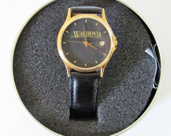 Wachovia Service Anniversary Watch With Leather Band