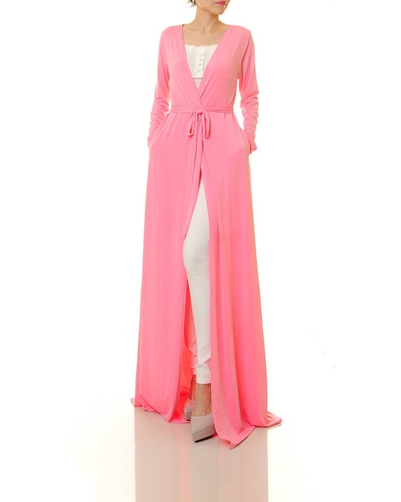 Pink Cardigan Maxi Cardigan Long Cardigan Duster