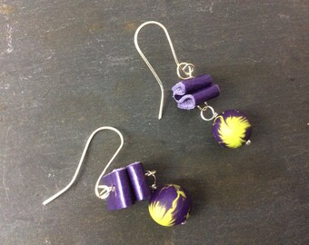 Mixed media earrings- hook/ dangle earrings