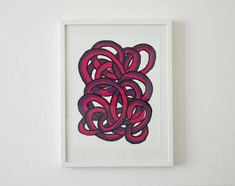 Original screen print poster red violet