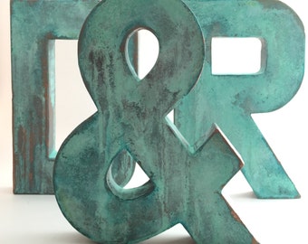 Faux Metal Letters - Oxidized Copper - Metal - Farmhouse - Antique - Patina - Aged - Vintage - Industrial - Decorative - Rustic - Old