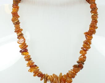 Boho Style Baltic HoneyAmber (琥珀色)Freeform Beaded Necklace