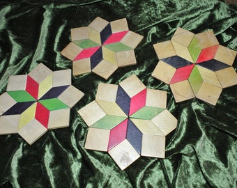wooden mosaic place mats