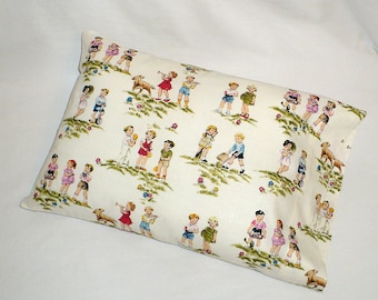 Pillow Sham, Retro, Kids, Children, Play, travel size, 12 x 18 inches, OOP fabric