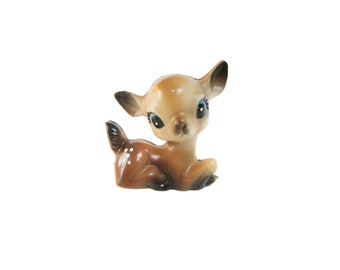Plastic Deer Figurine, Miniature Deer, Vintage Christmas Deer, Fawn Bambi Figurine