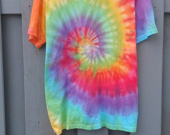 Organic Cotton Tee, The 90s Tie Dye Spiral, old fashioned, grunge, tumblr