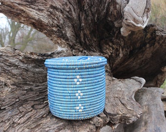 hand woven lidded basket