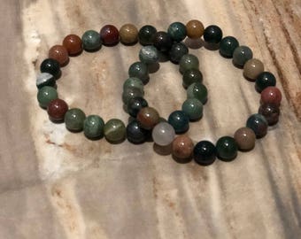 Fancy Jasper Stretch Bracelet / semiprecious gemstones / customizable