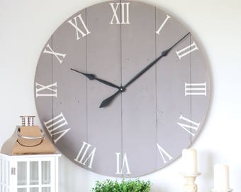 36 Wall Clock Chalk Medium Grey Paint Large Living Room 36 Wall Clock Chalk Medium Grey Paint Large Living Room