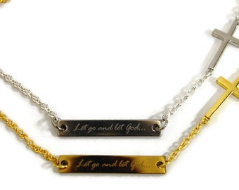 Let go and let God Necklace Cross Necklace
