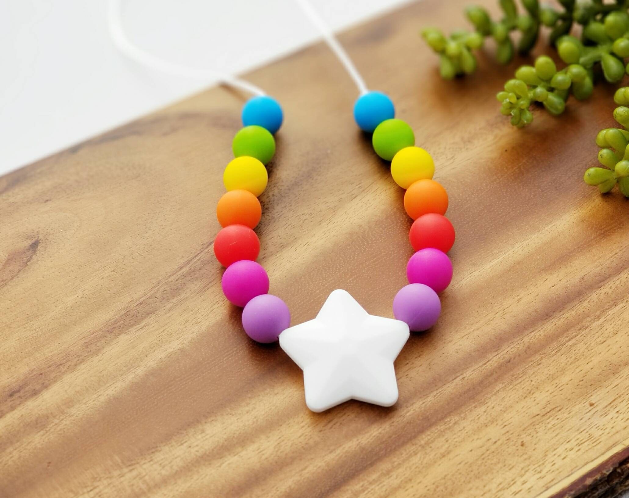 Silicone Teething Necklace Sensory Necklace Kids Chew
