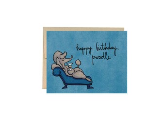 Birthday Poodle - Card Blank Inside