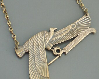 Art Deco Necklace - Vintage Necklace - Egyptian Necklace - Egyptian Revival Necklace - Brass jewelry - handmade jewelry