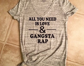 All you need is love & gangsta wrap vneck