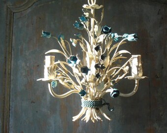 Italian Tole Ware Chandelier, 1960s