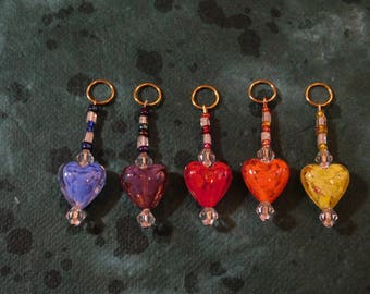 Rainbow Heart Stitch Markers