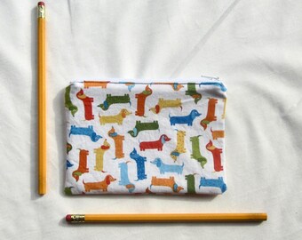 Dachshunds Fabric Coin Purse/Zipper Pouch