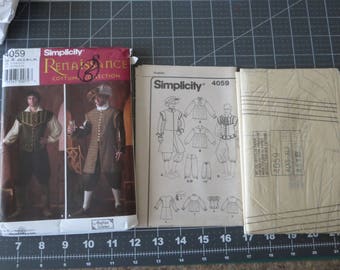 Simplicity Renaissance Costume 4059 size A Xs-Xl