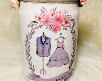 Lighted mason jars, Wedding wish jar, mr and mrs jar, lighted bottles, lighted jars, mason jar, wedding mason jar