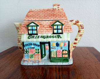 Green Grocers Store Ceramic Teapot - MFG.Inc.