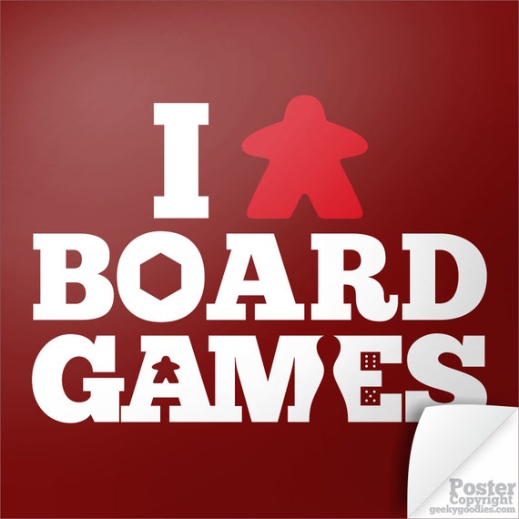 I Meeple Board Games Poster I Love Board Games Tabletop