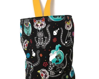 Car Trash Bag, Cat Skeletons and Fish Bowls, Car Litter Bag, Hanging Car Trash Bag, Car Jeep Accessory, Waterproof Storage Bag