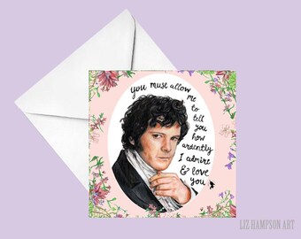 Mr Darcy Pride and Prejudice card