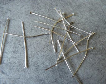 Set of 50 silver posts studs 3.8 cm