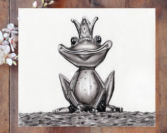 Frog Print, Frog Wall Art, Funny Frog Childrens Room Art, Art for Kids, Home Decor Frog, Frog illustration, Funny Frog Art