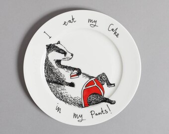 Eat my Cake in my Pants side plate