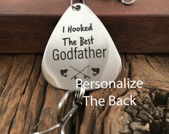Godfather Gift I Hooked the Best Godfather Fishing Lure Gift Fist Communion Fishing Lure Godparent Gift Mens Gift Confirmation Gift New Baby