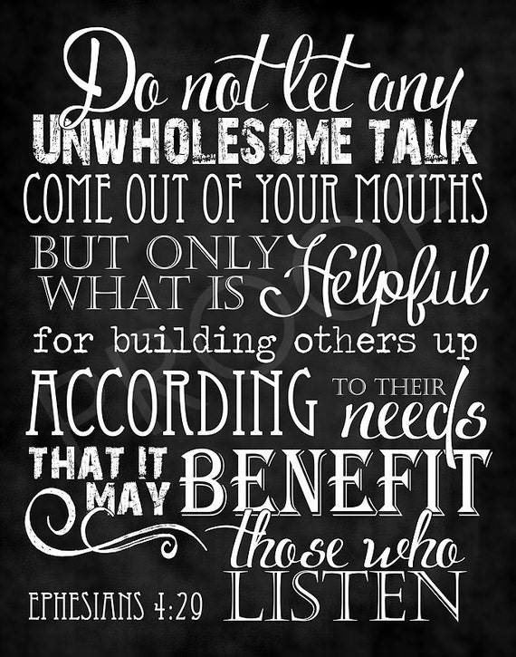 scripture art ephesians 4 29 chalkboard style christmas picture frame 8x10