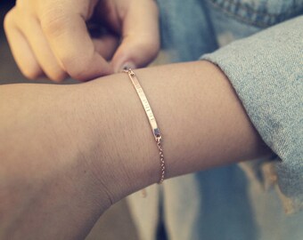 Personalized Name Bar Bracelet | Name Bar Bracelet | Skinny Bar Bracelet Gift for Her & Friends | Name Plate | Graduation Gift | Mothers Day