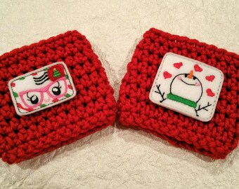 Christmas Coffee Cozy - Snowman Cup Cozy -Winter Cup - Winter Cozy - Coffee Cup - Coffee Cozy - Snowman - Holiday Mail