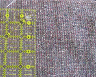 Silk Burlap - warm brown with multi-colored threads, 1 yard cut