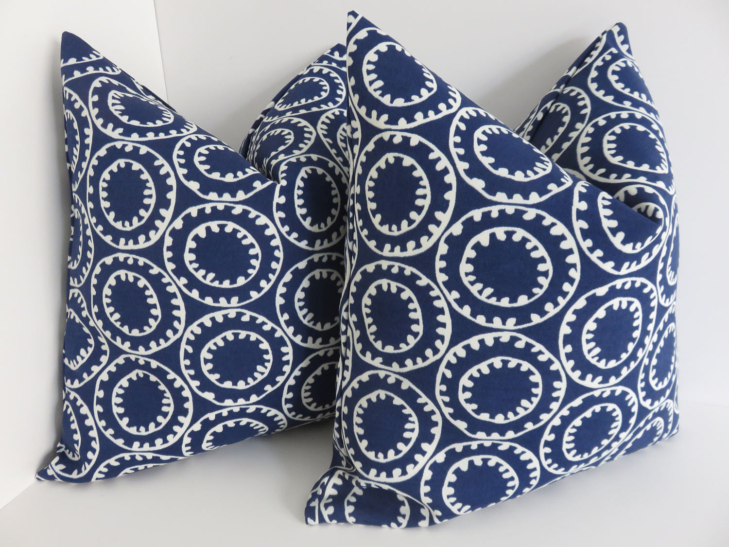 Navy Outdoor Pillows White Pillow Covers Zoom