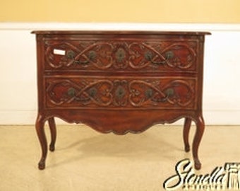 41851E: French Louis XV Style 2 Drawer Mahogany Commode Chest
