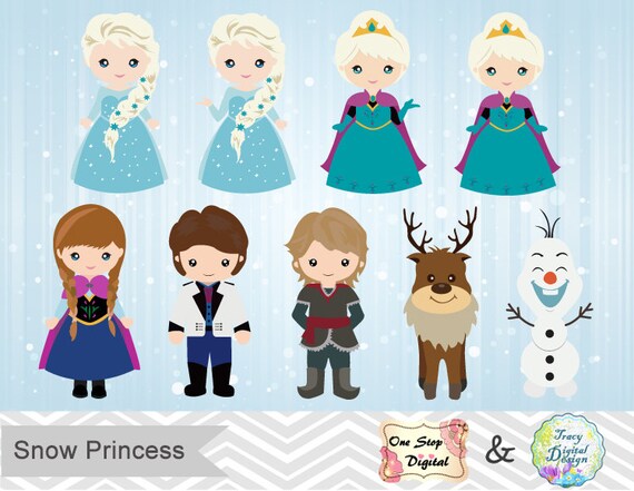 Instant Download Snow Princess ClipArt Frozen Clipart Snow