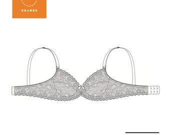 Instant Download PDF lingerie sewing pattern for an underwire bra - Berkeley Bra